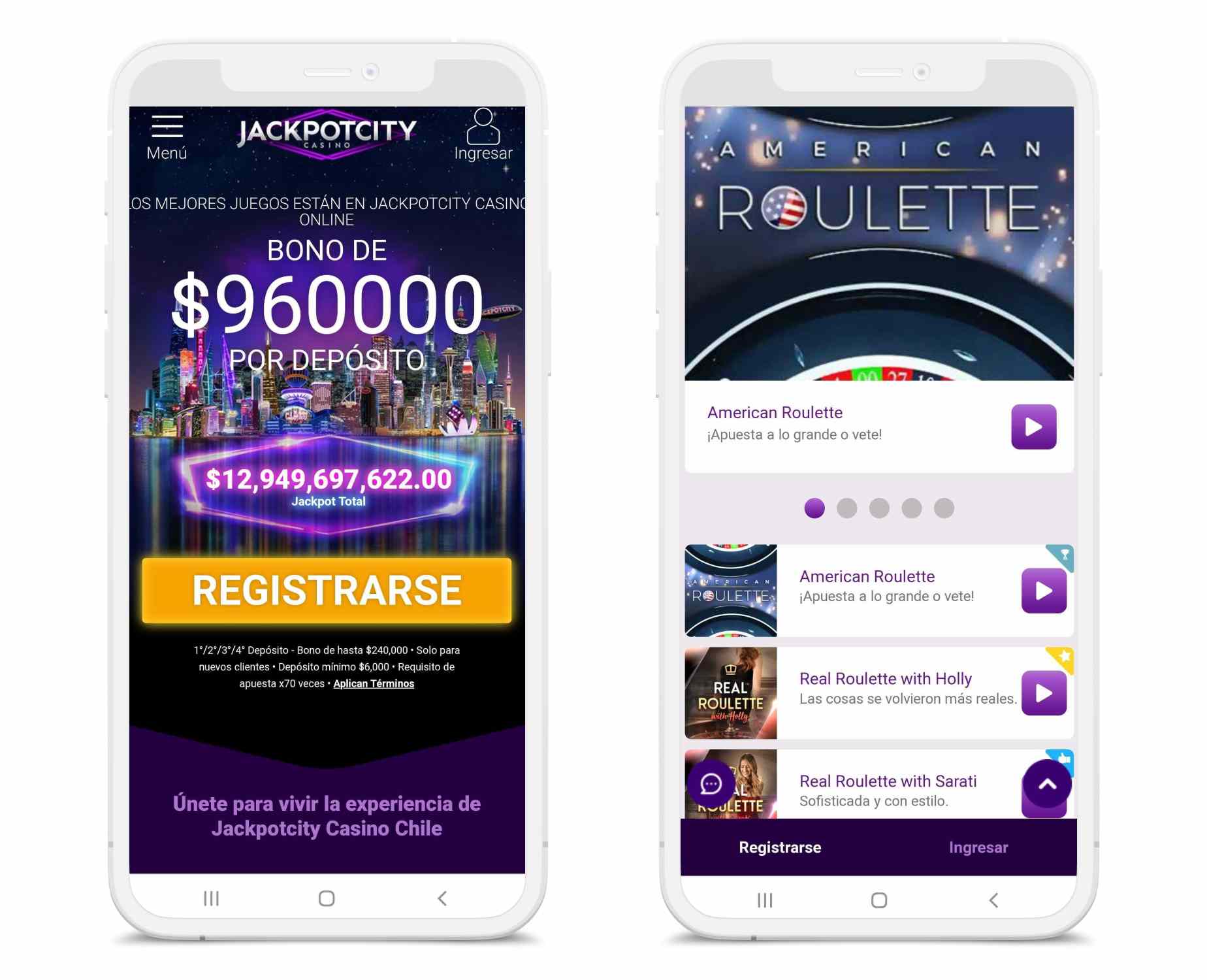 App movil para JackpotCity