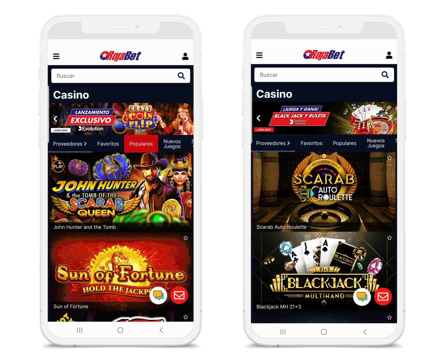 App movil para Rojabet