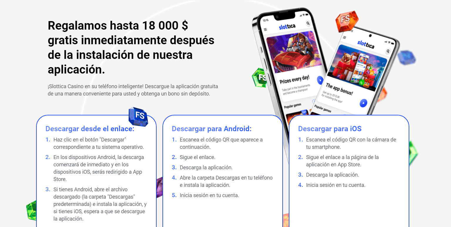 Aplicaci&oacute;n m&oacute;vil del casino Slottica
